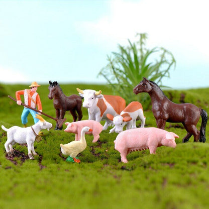 Plastic Animal 3pcs/lot Horse Cow Duck Duck Pig Goat Farm Craft Gift Landscape
