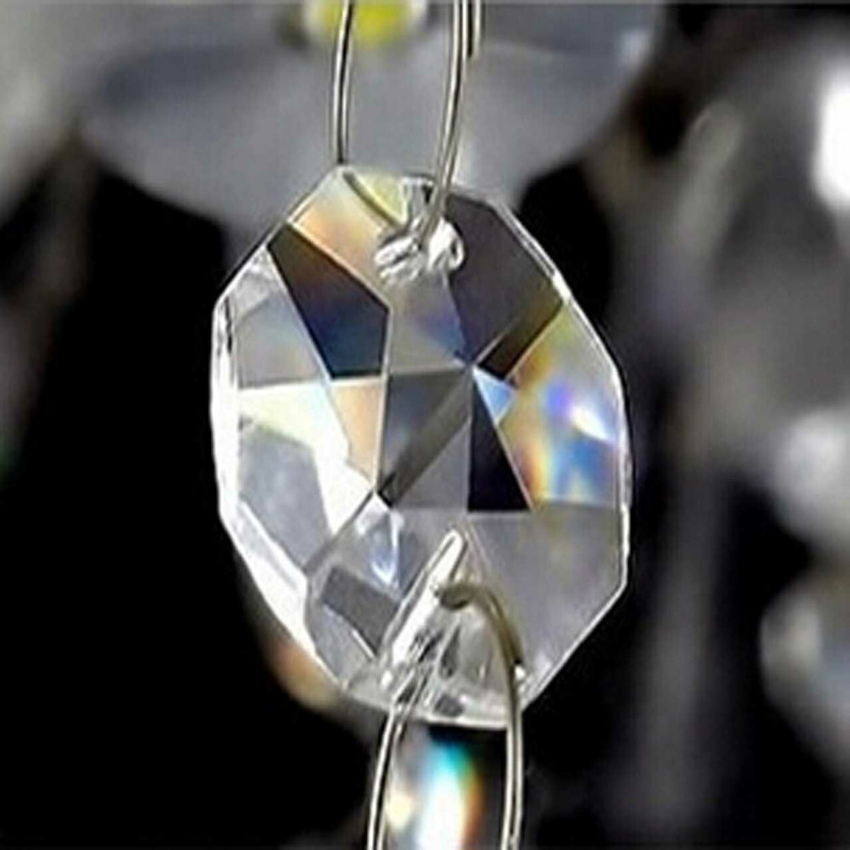 100pcs 16MM Octagon Crystal Glass Chandelier Prisms Beads Lamp Repair Refurbish