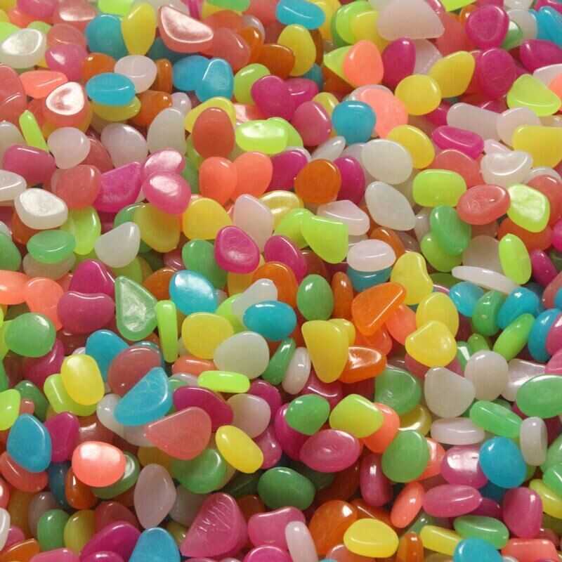 10Pcs Artificial Luminous Stone Glow in the Dark Pebbles Walkway Aquarium Decor