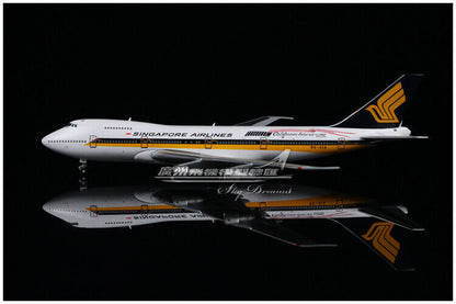 1:400 JC Wings SINGAPORE AIRLINES BOEING 747-200 Passenger Plane Diecast Model