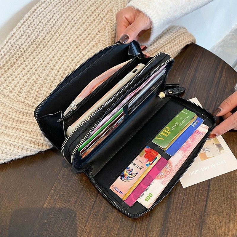 Luxury Wallet Large Stone Pattern Coin Purse Trendy Synthetic Leather Money Bags