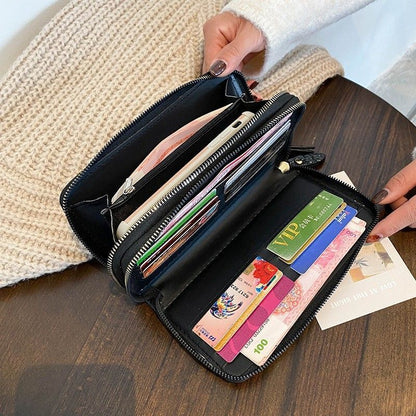 Luxury Wallet Large Stone Pattern Coin Purse Trendy Synthetic Leather Money Bags