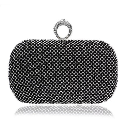 Women Small Evening Clutch Rhinestone Wedding Party Clutch Bag Gold Silver Black