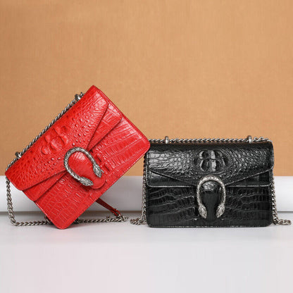 Handcrafted Real AlligatorCrocodile Skin Leather Luxury Women Sling Shoulder Bag