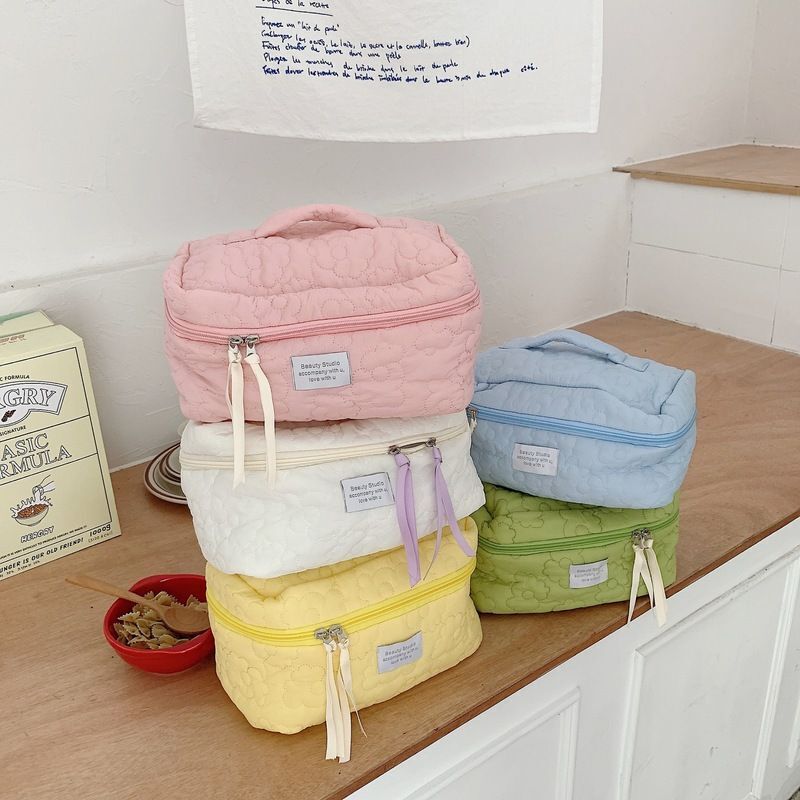 Flower Cloth Makeup Bag Cosmetic Organizer Storage Handbag Box Shape Toiletry