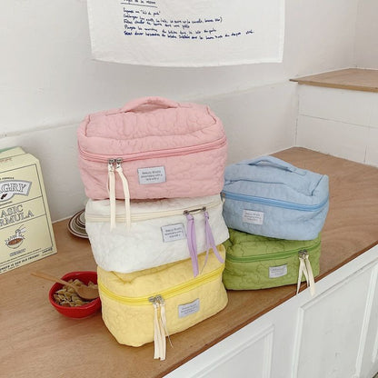 Flower Cloth Makeup Bag Cosmetic Organizer Storage Handbag Box Shape Toiletry