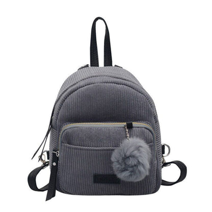 Mini Backpack Corduroy Small Crossbody Striped Fabric Shoulder Bag 15*19*21*11CM