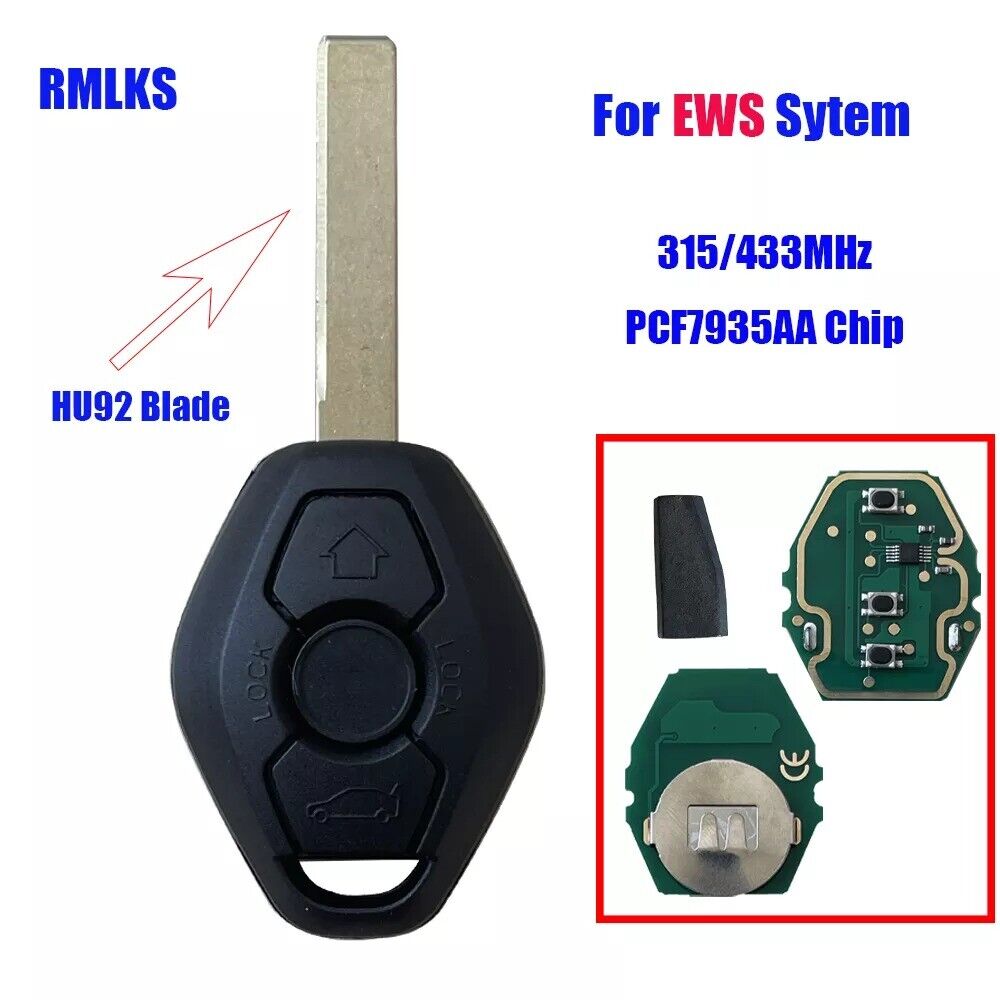Remote Car Key EWS System BMW E38 E39 E46 X3 X5 Z3 Z4 1/3/5/7 Series 315/433MHz