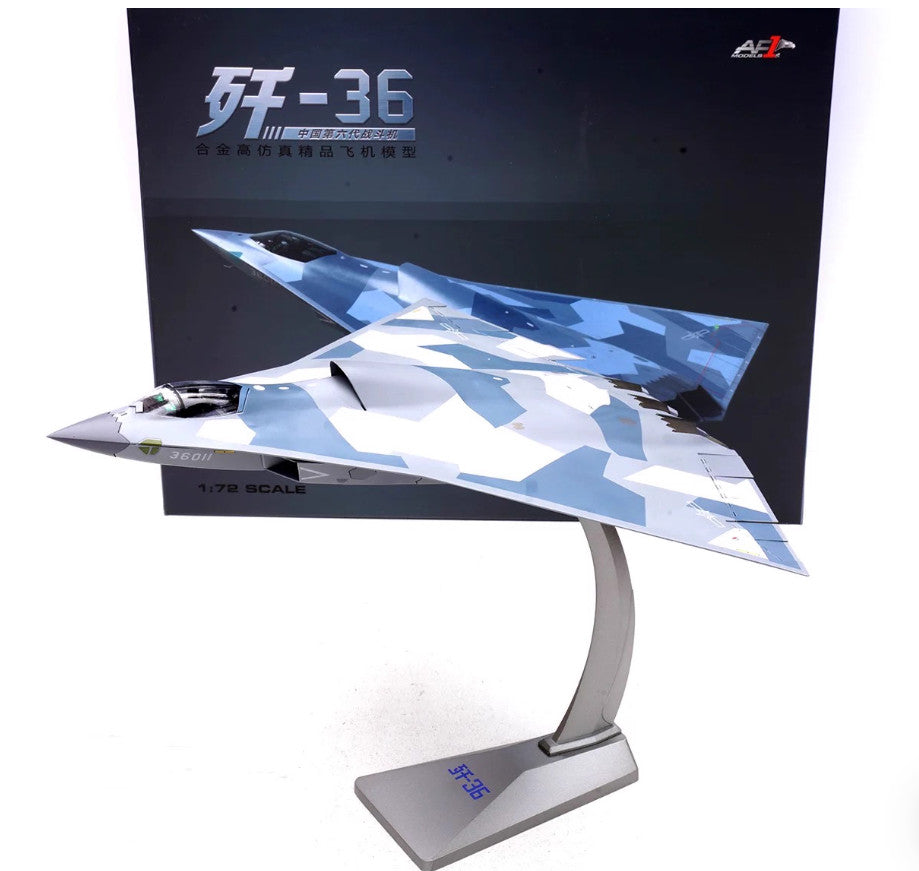32CM 1:72 AF1 CHINA J-36 The Sixth-generation Fighter Plane Bomber Diecast Model