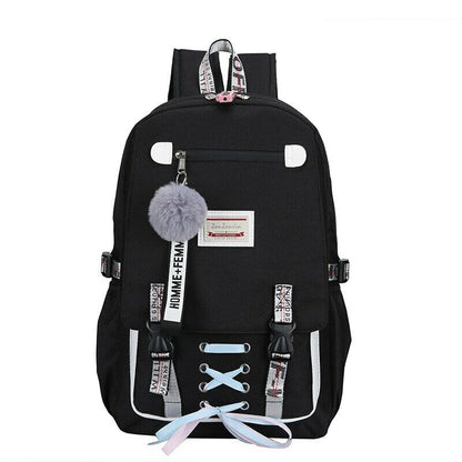 Nylon Women Accessories School Backpacks Anti Theft USB Charge Backpack Girl Bag