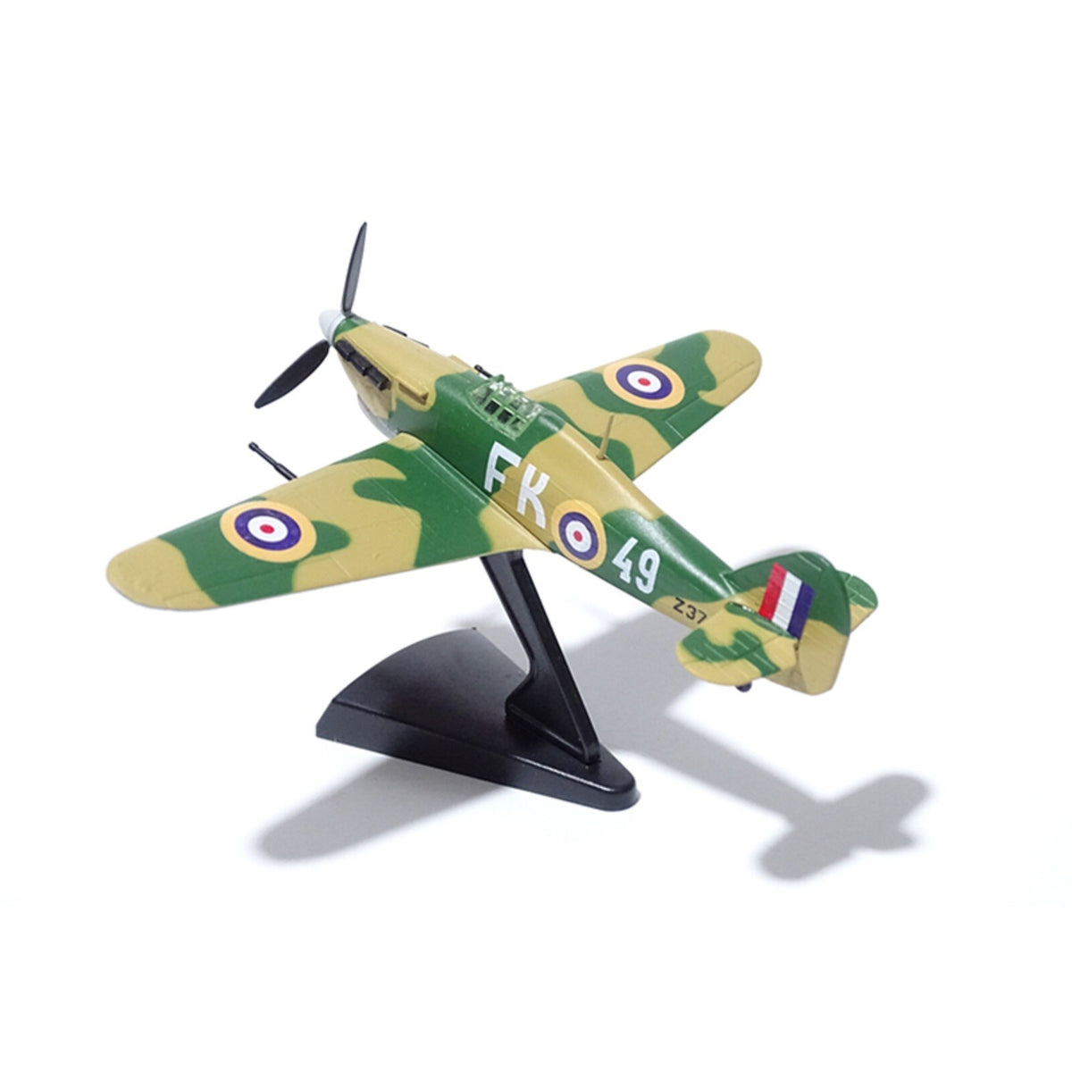 High Simulation 1/100 WWII UK Hurricane MKII Airplane Fighter Aircraft Model