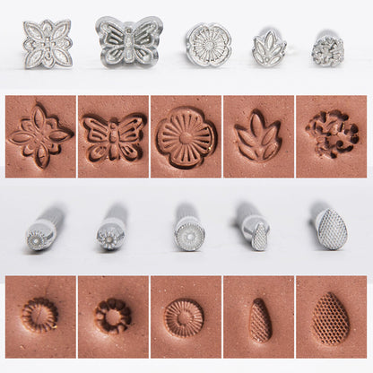 20pcs Embossing Printing Sculpting Art Texture Butterfly Flower DIY Pottery Tool