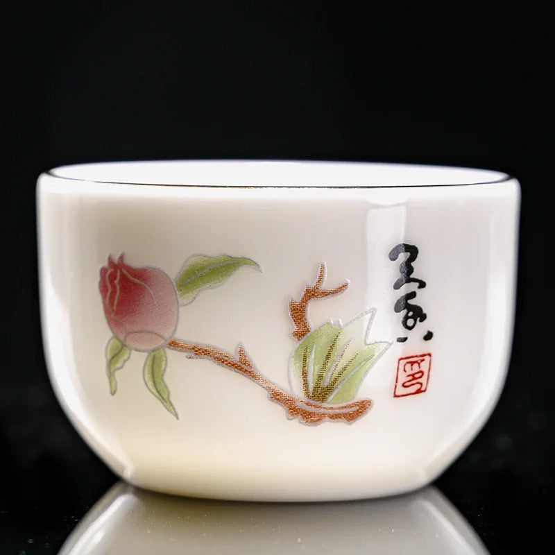 Scalding Sheep Fat Jade White Porcelain Tea Cup Ceramic Tea Cup Master Cup