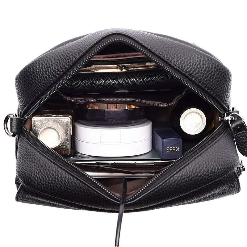 Genuine Leather Real Cowhide Bag Small Shoulder Purse Crossbody Bags Handbags
