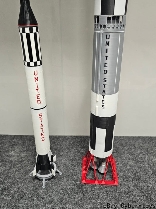 1:60 Scale NASA Gemini TitanII + Redstone Launch Vehicle Rocket Model Painted
