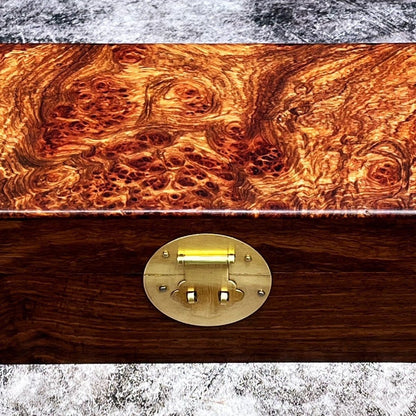 Huanghuali Wood Jewelry Box 15×9×8cm Natural Grain Storage Case