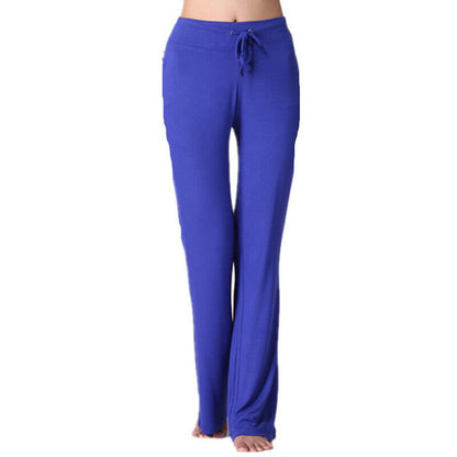 Women Casual Flared Trousers Long Pants Baggy Elastic Yoga Dance Sports Pants