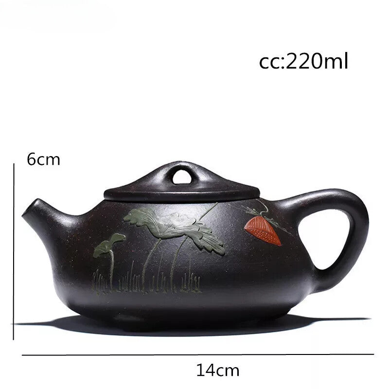 220ml Chinese Yixing Teaware Tea Pot Handmade Tea Set Wine Set Black Zhu Mud