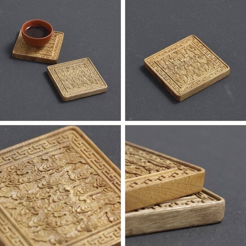 Chinese Wooden Tea Coasters|Coffee Coasters|Tea Accessories