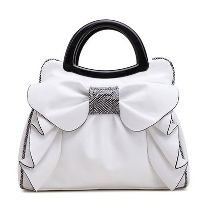 Bowknot Handbags Synthetic Leather Shoulder Messenger Bag Sweet Totes 34*15*26CM