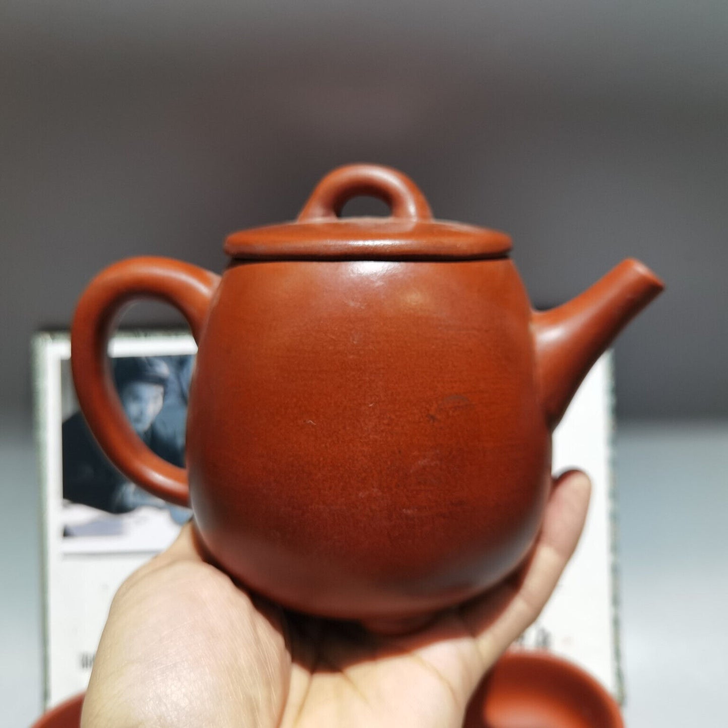 Chinese Yixing Zisha Clay Handmade Exquisite Teapot（刻字石瓢套壶 低款：顾景舟）