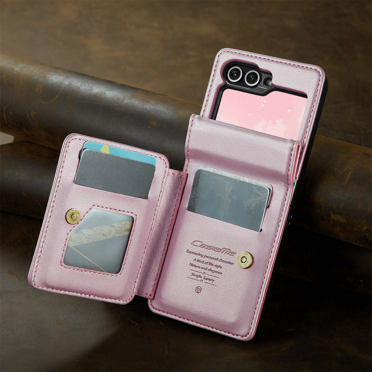 For Samsung Galaxy Z Flip 6 Case with RFID Blocking Card Holder Durable Leather