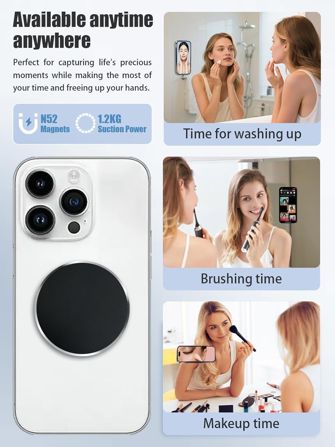Magsafe Wall Mount, Magnetic Phone Holder with Trackless Adhesive, Compatible wi