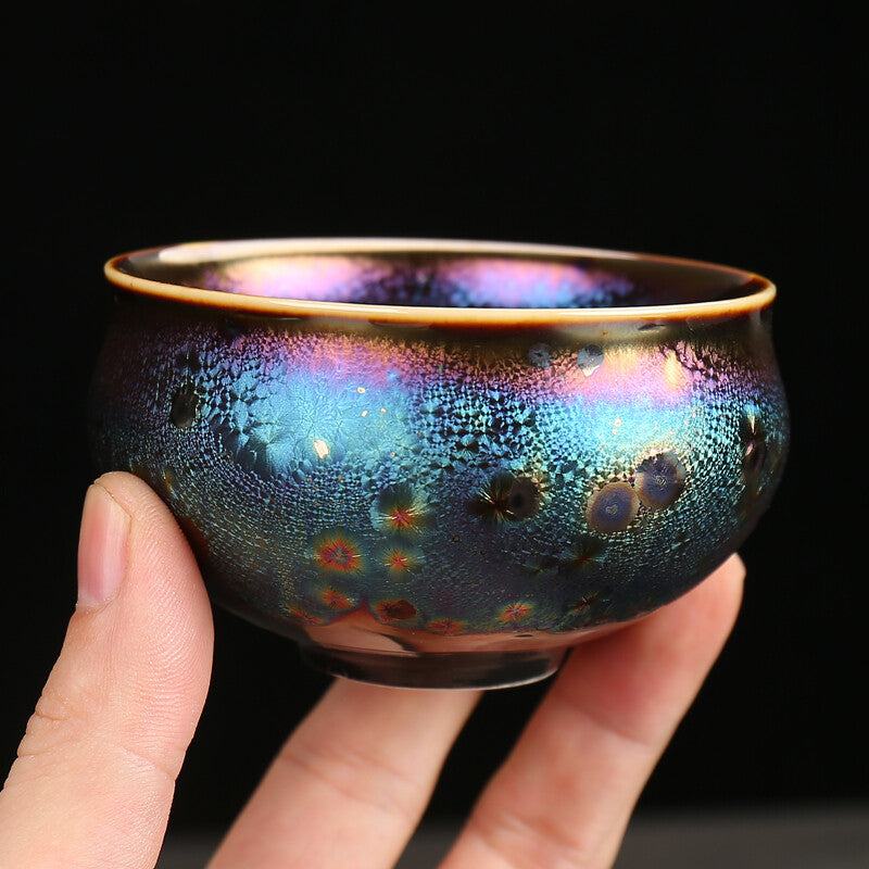 Chinese Unique Tea Cup Kiln Change Porcelain Cup Handmade TianMu Jianzhan