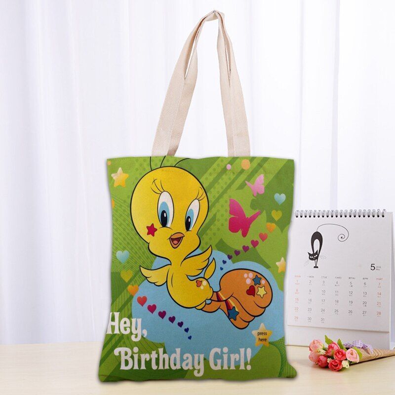 Printed Canvas Tote Bag 30x35cm Cotton Linen Handbag Shopping Women Handbag 1 PC