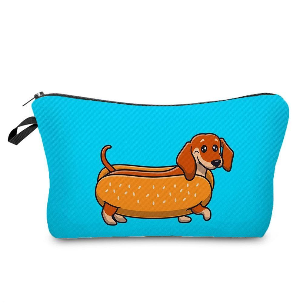 Cute Printed Cosmetic Bags Travel Storage Pouch Reusable Makeup Purse Polyester