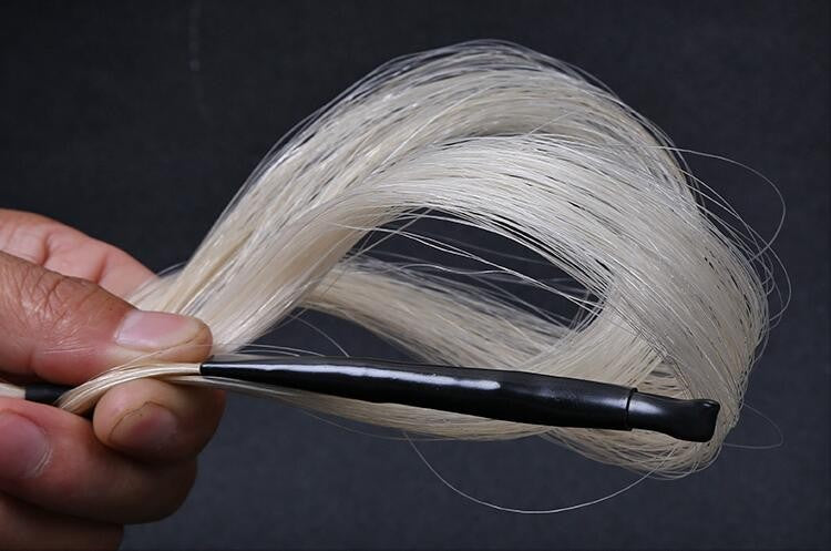 Durable 32'' Natural White Horse Mongolia Tail Violin Viola Cello Erhu Bow Hairs