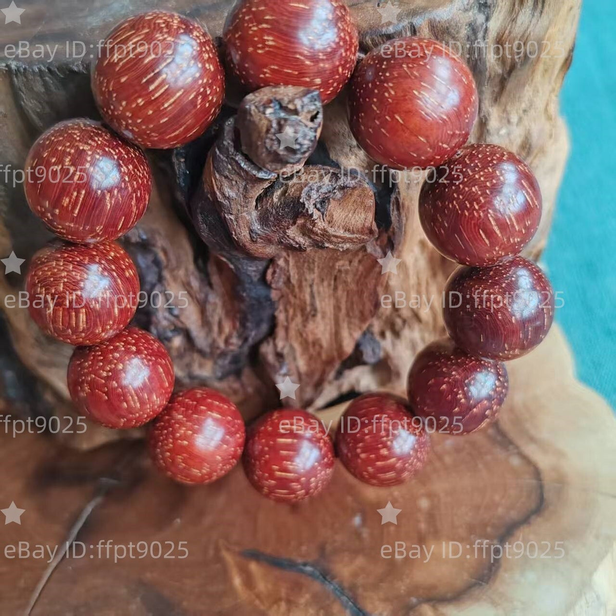 20mm Grade A Natural Starry Wood Prayer Beads Men Woman Buddha Blessing Bracelet