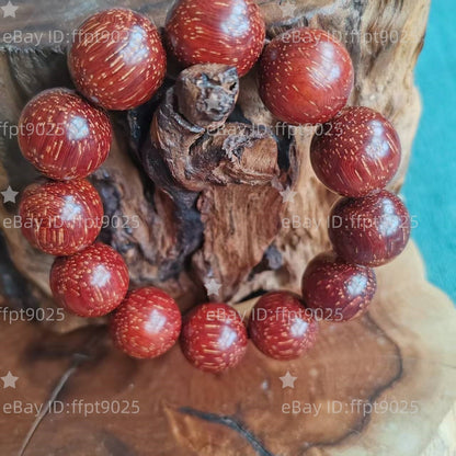 20mm Grade A Natural Starry Wood Prayer Beads Men Woman Buddha Blessing Bracelet