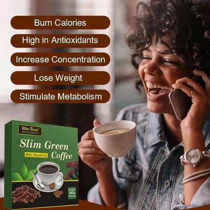 Slim green Coffee slimming herbs weight loss instant Ganoderma coffee 270g