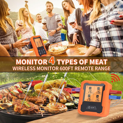 ISJBAK Wireless Meat Thermometer- Grill Thermometer for BBQ Smoker Oven