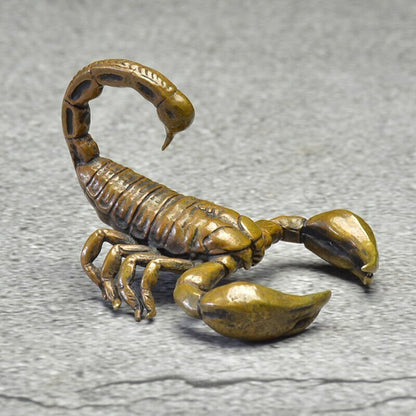 5cm Chinese Copper Scorpion Statue Ornament Animal Figurines Tea Pet Decorate