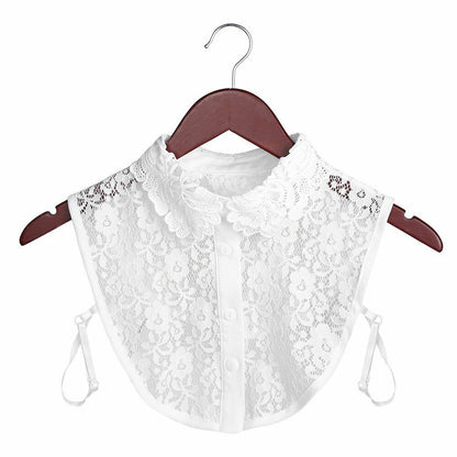 Shirt Collar Women Cotton Lace Fake Blouse Vintage Lapel Clothes Accessories Top