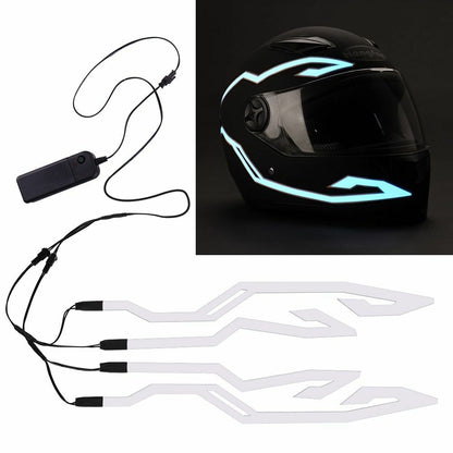 Motorcycle LED Night Lights Strip Riding 4PCS Signal Helmet EL Cold Light 4 Mode