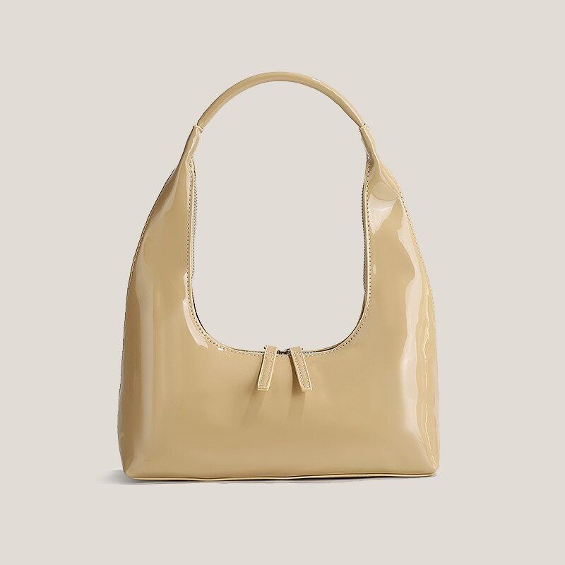 Leather Shoulder Bag Women Half Moon Bag Lady Purse Handbags