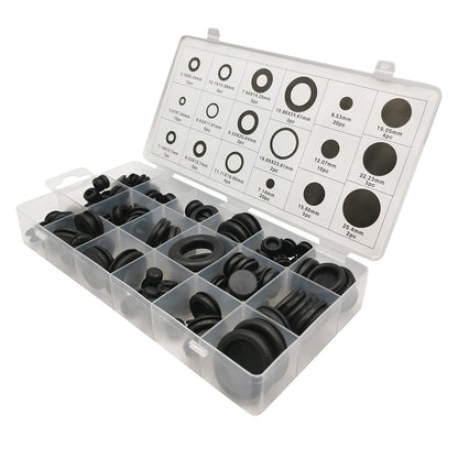 125PCS/Set Rubber Grommet Firewall Hole Plug Electrical Wire Gasket Assortment