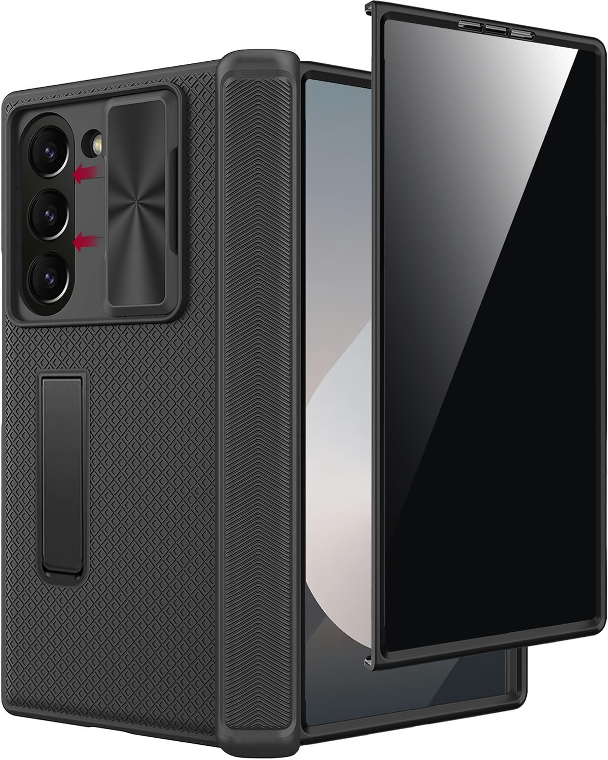 for Samsung Galaxy Z Fold7 Case with Screen Protector, Built-In Privacy Screen &
