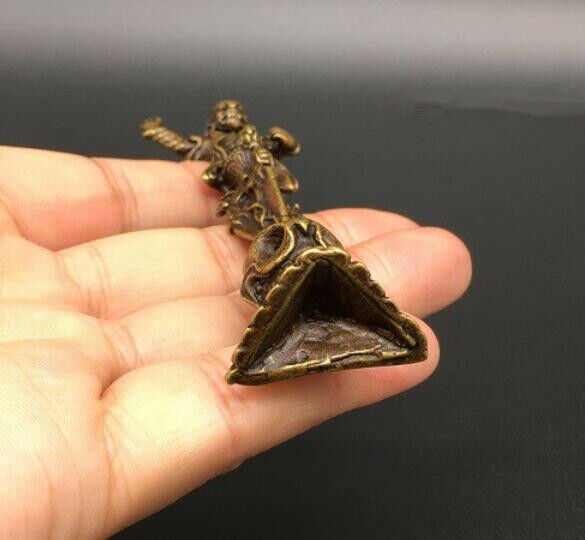Collected Pure Brass Angry Buddha Ward Off Bad Luck Small Statue Decoration