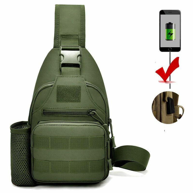 Shoulder Bag Bottle Pouch Chest Outdoor Travel Hunting Climbing Hiking Backpack
