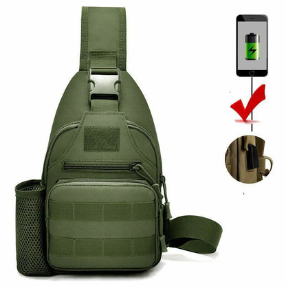 Shoulder Bag Bottle Pouch Chest Outdoor Travel Hunting Climbing Hiking Backpack