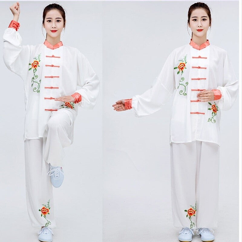 Women Men Cotton Tai Chi Set Embroidery Loose Chinese Kung Fu Suit Martial Art