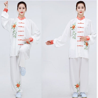 Women Men Cotton Tai Chi Set Embroidery Loose Chinese Kung Fu Suit Martial Art