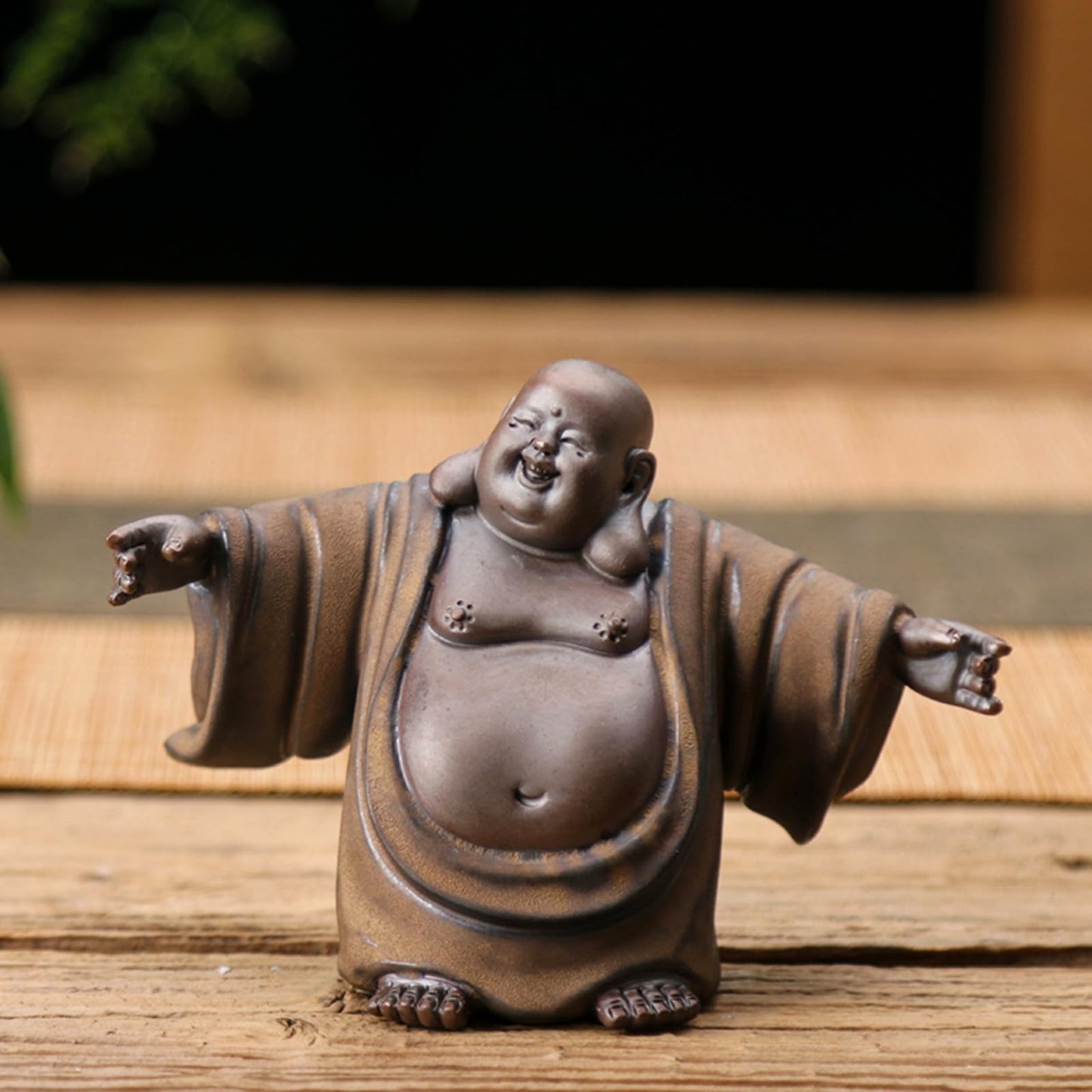 Chinese Maitreya Buddha Ceramic Tea Pet 8cm 3.2in Kung Fu Tea Tray Accessories
