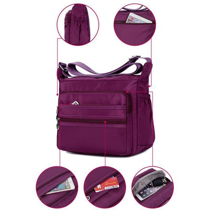 Messenger Bag Waterproof Nylon Shoulder Bags Travel Crossbody Purse 26*9*22 CM