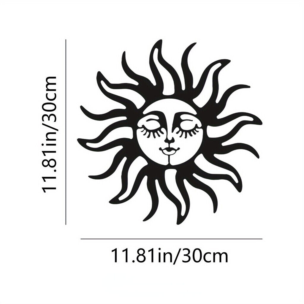 1pc Metal Sun And Moon Wall Decor,Metal Wall Art For Living Room Sculpture