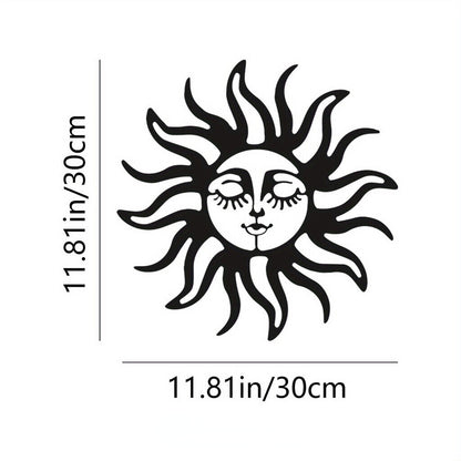 1pc Metal Sun And Moon Wall Decor,Metal Wall Art For Living Room Sculpture